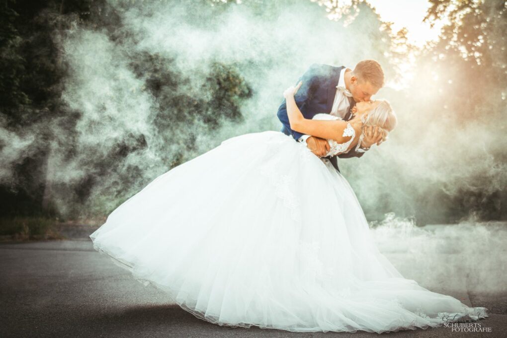 Hochzeitsfotos mit Nebel